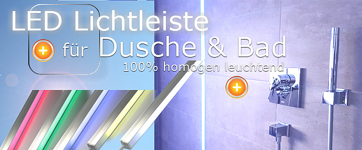 Beleuchtung in Dusche mit LED Schiene, Fliesenbeleuchtung LED für Dusche